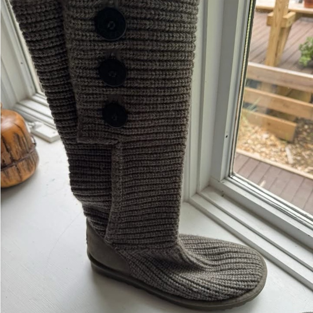 UGG Over the Knee Knit Boots - Brown